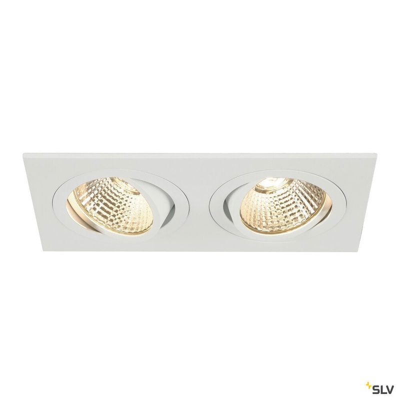 NEW TRIA 2 SET recessed fitting, double-headed LED, 3000K, rectangular, white, 38, 14.7W, incl. driver, clip springs