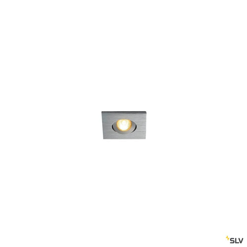 NEW TRIA MINI SET recessed fitting, Power LED, 3000K, square, brushed aluminium, 30, incl. driver, clip springs