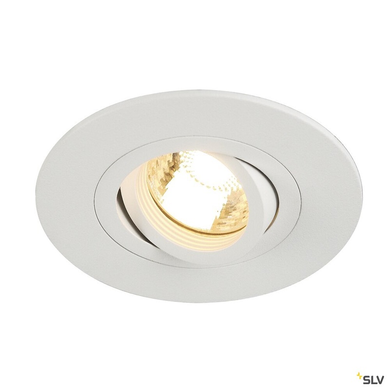 NEW TRIA XL, recessed fitting, QPAR51, round, matt white, max. 50W, incl. clip springs