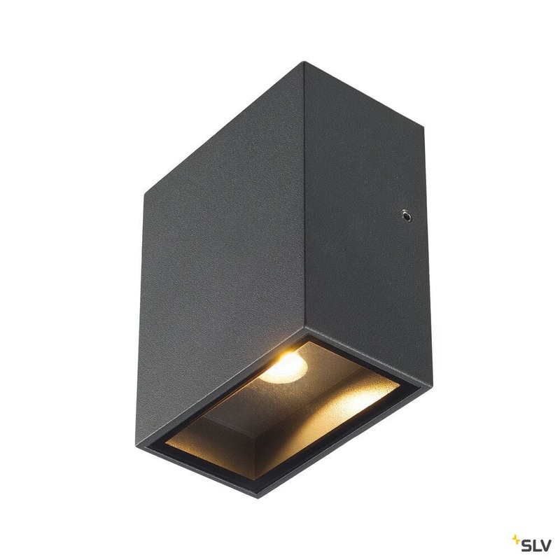 QUAD 1 XL, wall light, LED, 3000K, IP44, square, anthracite, 3.2W