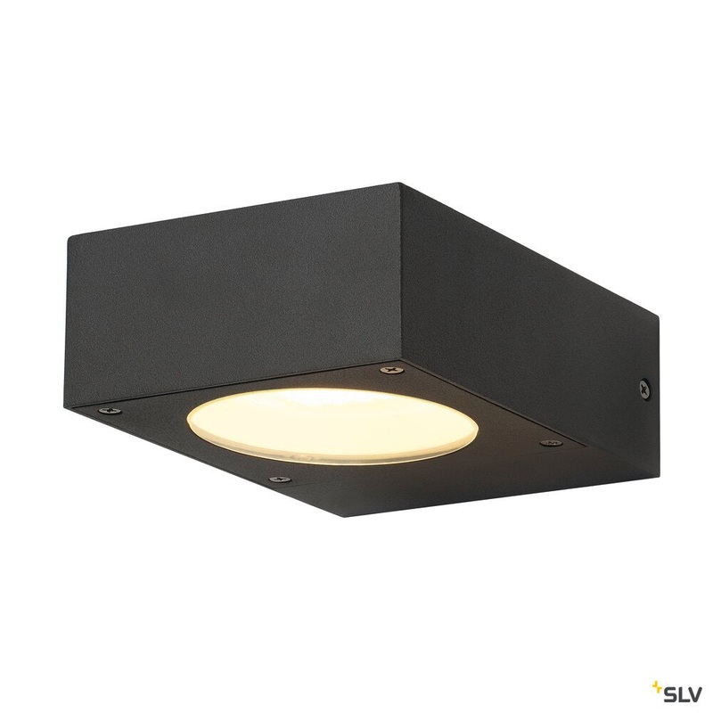 QUADRASYL WL 15, outdoor wall light, energy-saving lamp GX53, IP44, square, L/W/H 15/12/5.5 cm, anthracite, max. 11W