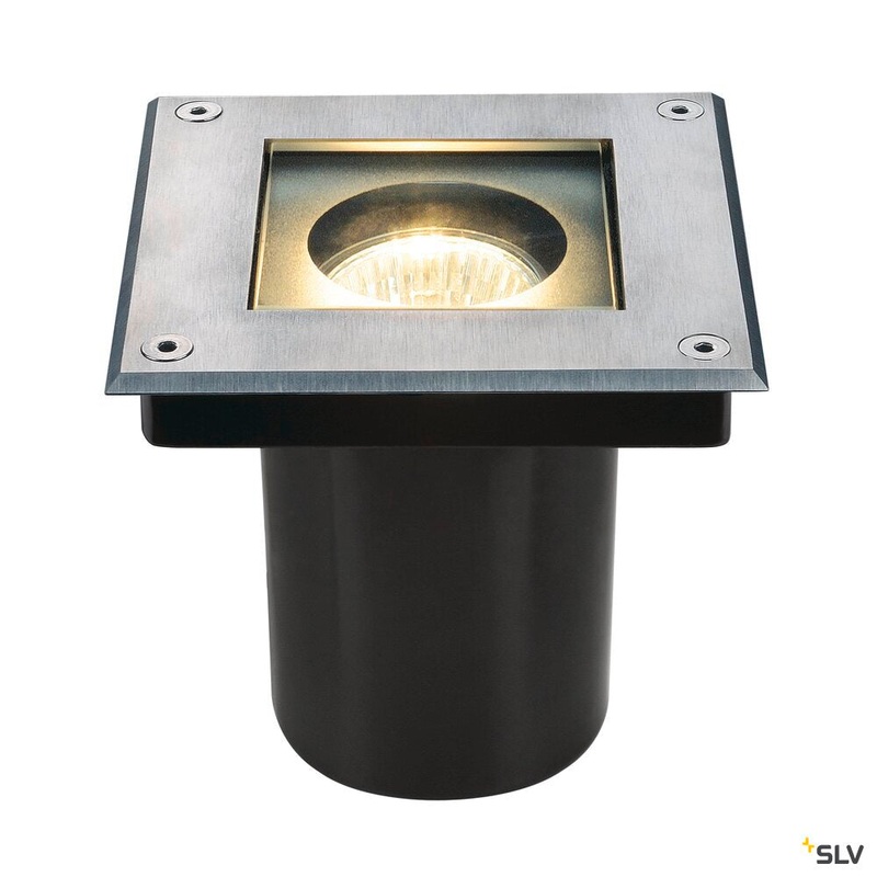 DASAR 70, outdoor inground fitting, QPAR51, IP67, square, stainless steel 304, max. 35W
