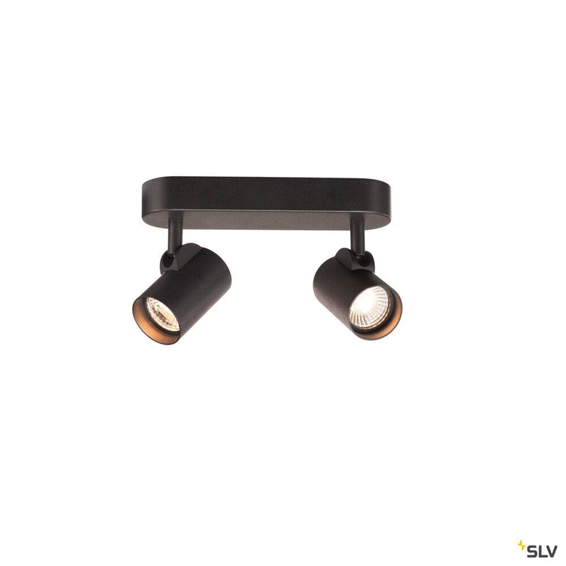 HELIA, wall and ceiling light, double-headed, LED, 3000K, 35, black