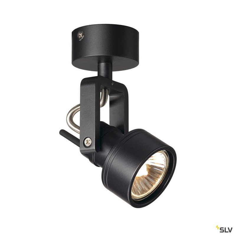 INDA, wall and ceiling light, spot, QPAR51, matt black, max. 50 W