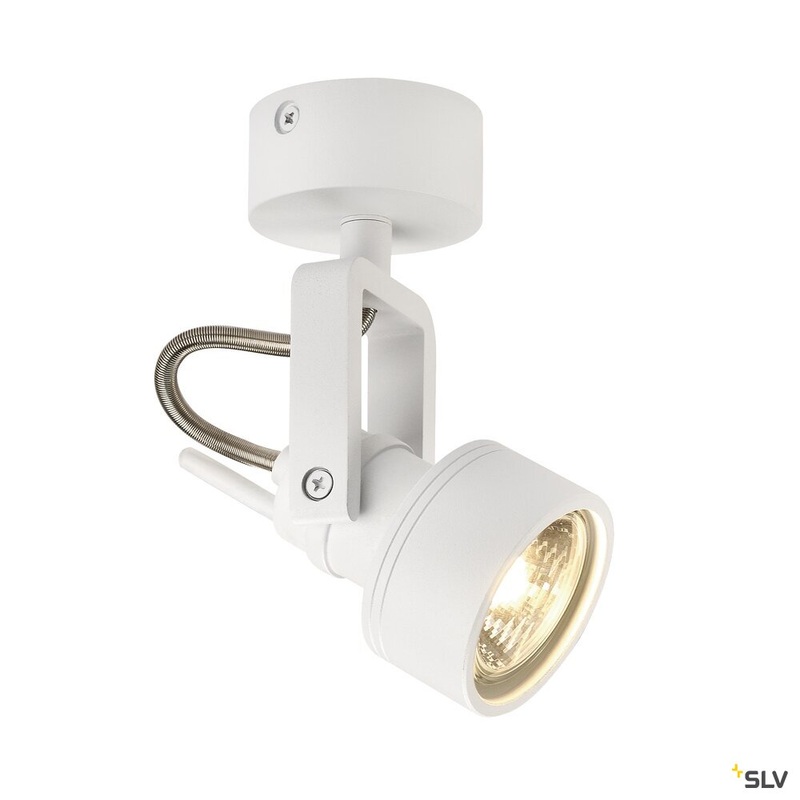 INDA wall and ceiling light, spot, QPAR51, matt white, max. 50 W