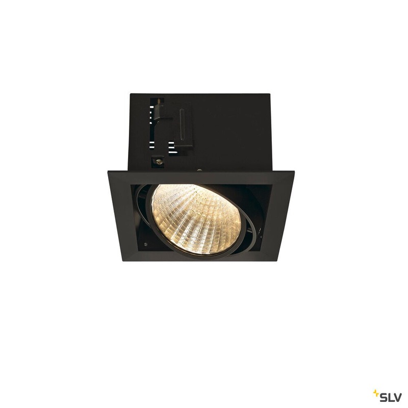 KADUX 1 SET recessed fitting, single-headed LED, 3000K ex, square, matt black, 30, 29W, incl. driver, clip springs