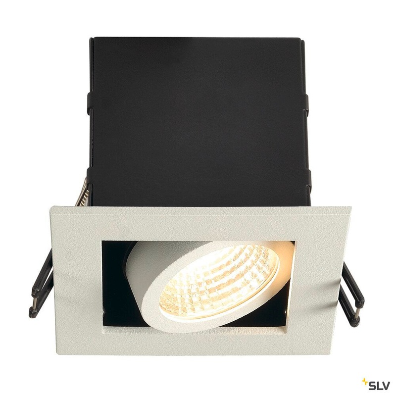 KADUX 1 SET recessed fitting, single-headed LED, 3000K, square, matt white, 38, 9W, incl. driver