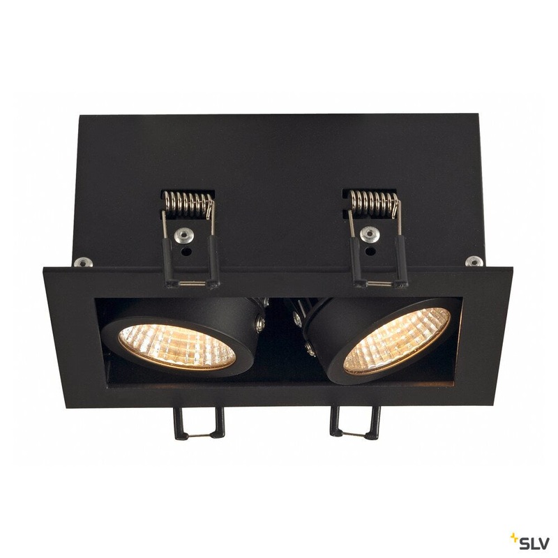 KADUX 2 SET recessed fitting, double-headed LED, 3000K, rectangular, matt black, 38, 15W, incl. driver
