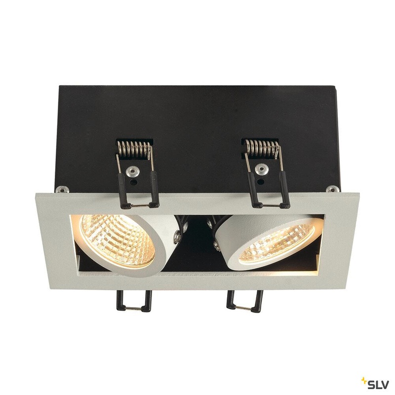 KADUX 2 SET recessed fitting, double-headed LED, 3000K, rectangular, matt white, 38, 15W, incl. driver