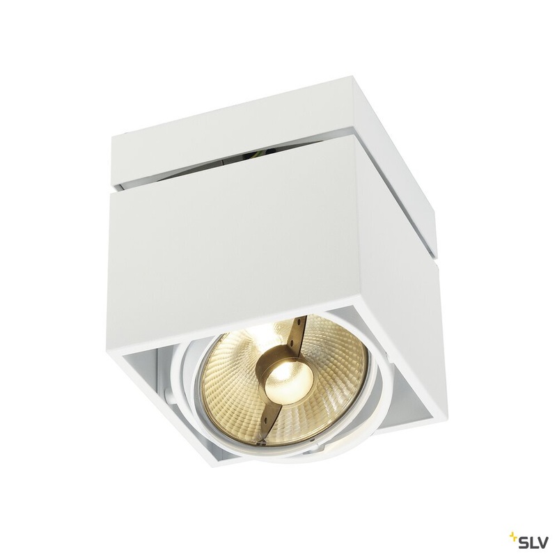 KARDAMOD ceiling light, single-headed, QPAR111, square, white, max. 75W