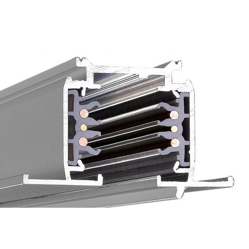 Powergear Recessed 3-circuit Dali track 2 M track (2000mm) – Grey