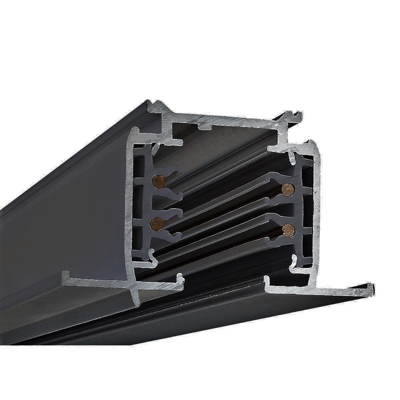 Powergear Recessed 3-circuit track 2 M track (2000mm) – Black