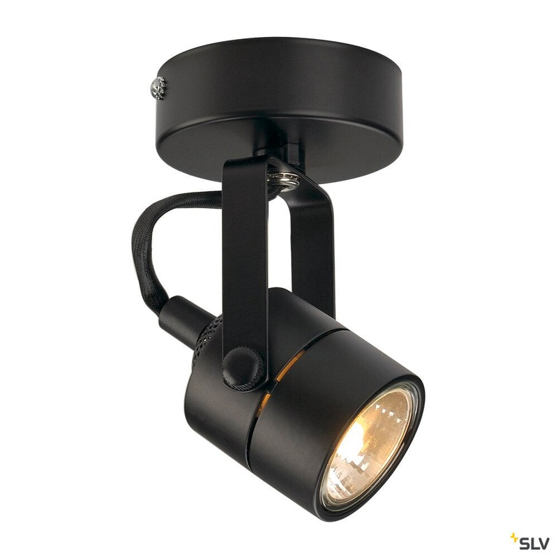 SPOT 79, wall and ceiling light, QPAR51, round, black, max. 230V, max. 50W