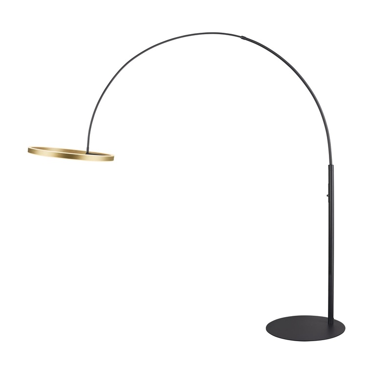 ONE BOW FL, Free-standing lamp black/brass 20W 1200/1200lm 2700/3000K CRI90 140