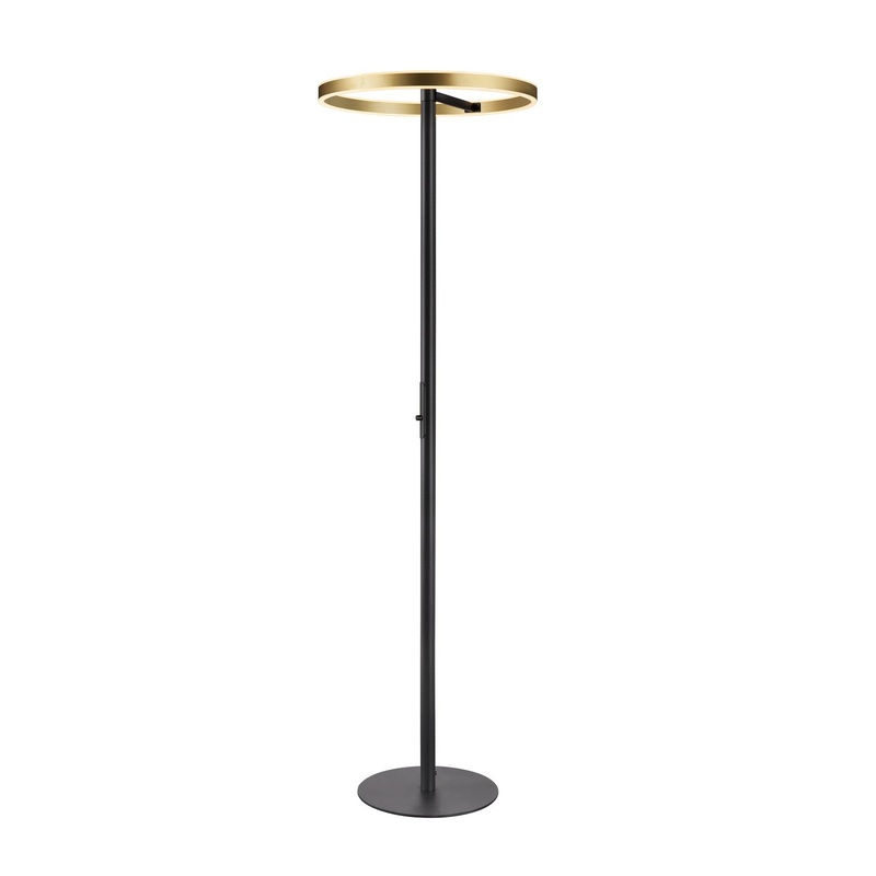 ONE STRAIGHT FL, Free-standing lamp black/brass 20W 1200/1200lm 2700/3000K CRI90 140