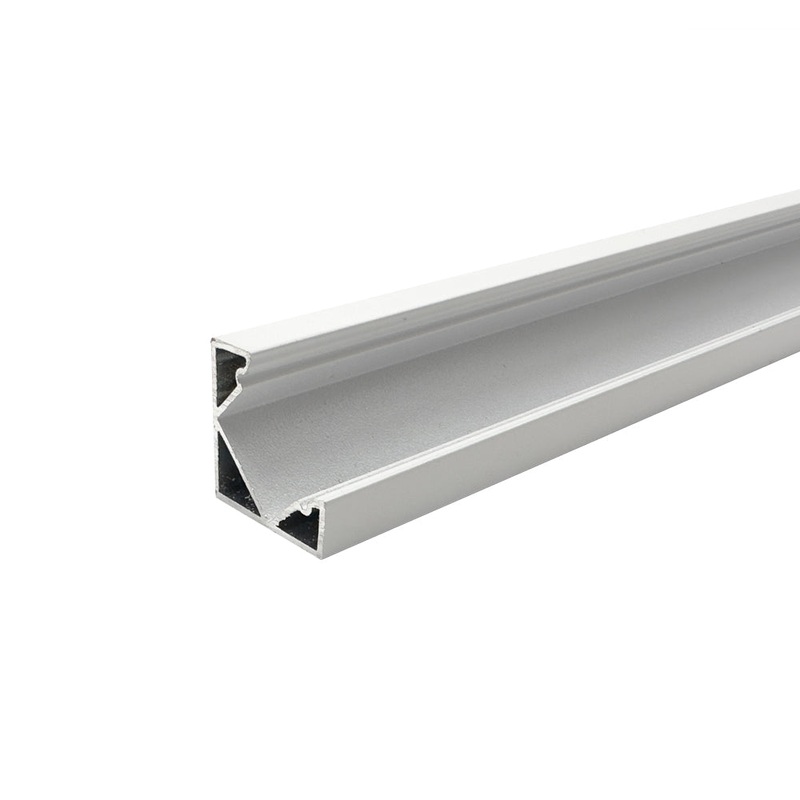1 Metre Corner Surface Mounted White Aluminium Profile, 18×25 mm