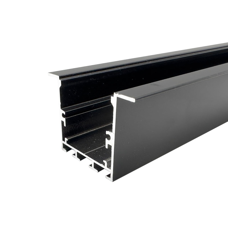 1 Metre Modular Recessed Black Aluminium Profile, 35×50 mm