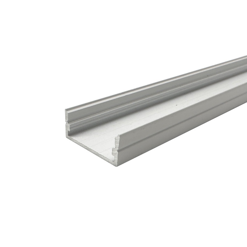 1 Metre Shallow Double-Width Surface Mounted White Aluminium Profile, 10×23 mm
