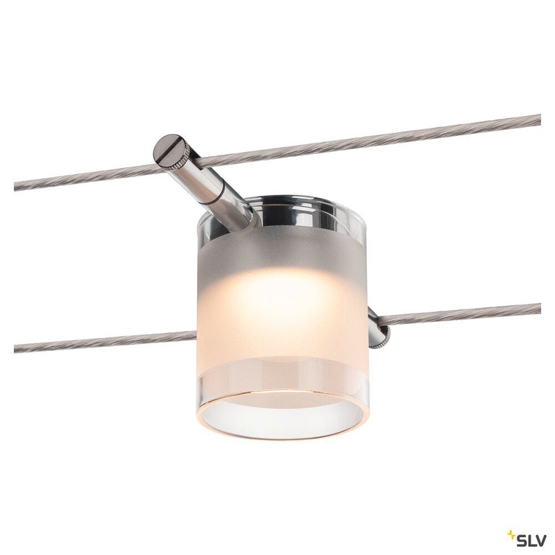 COMET, cable luminaire for the TENSEO low voltage cable system, 2700K, chrome