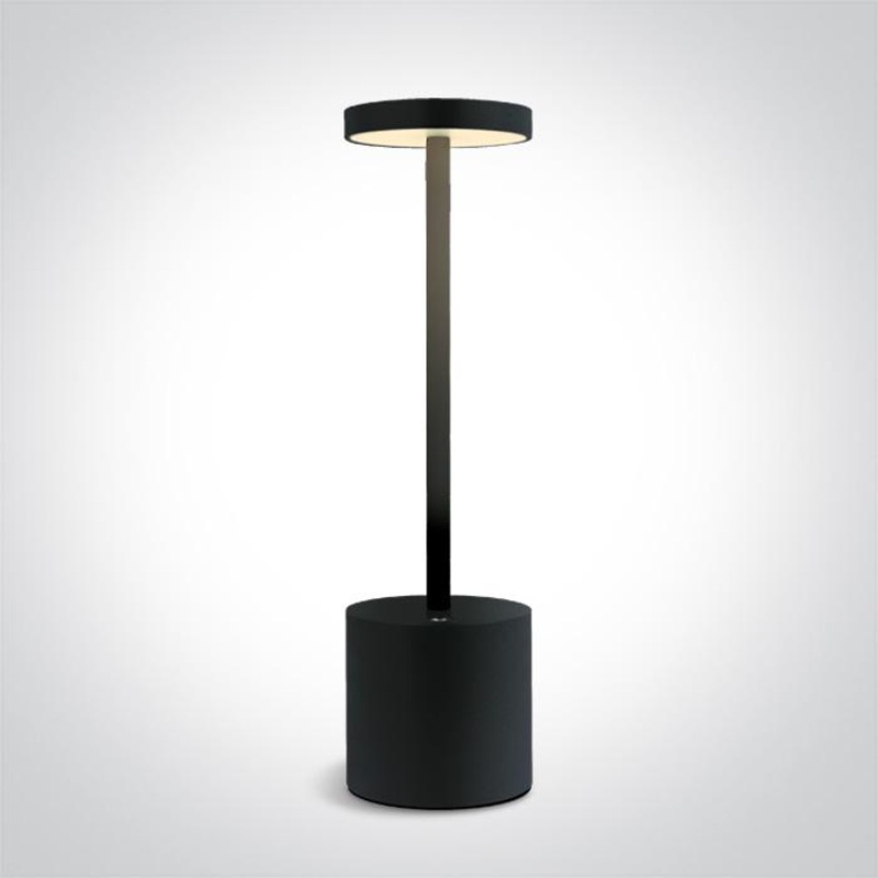 BLACK TABLE LAMP 3w WW IP54 USB RECHARGABLE DIMMABLE