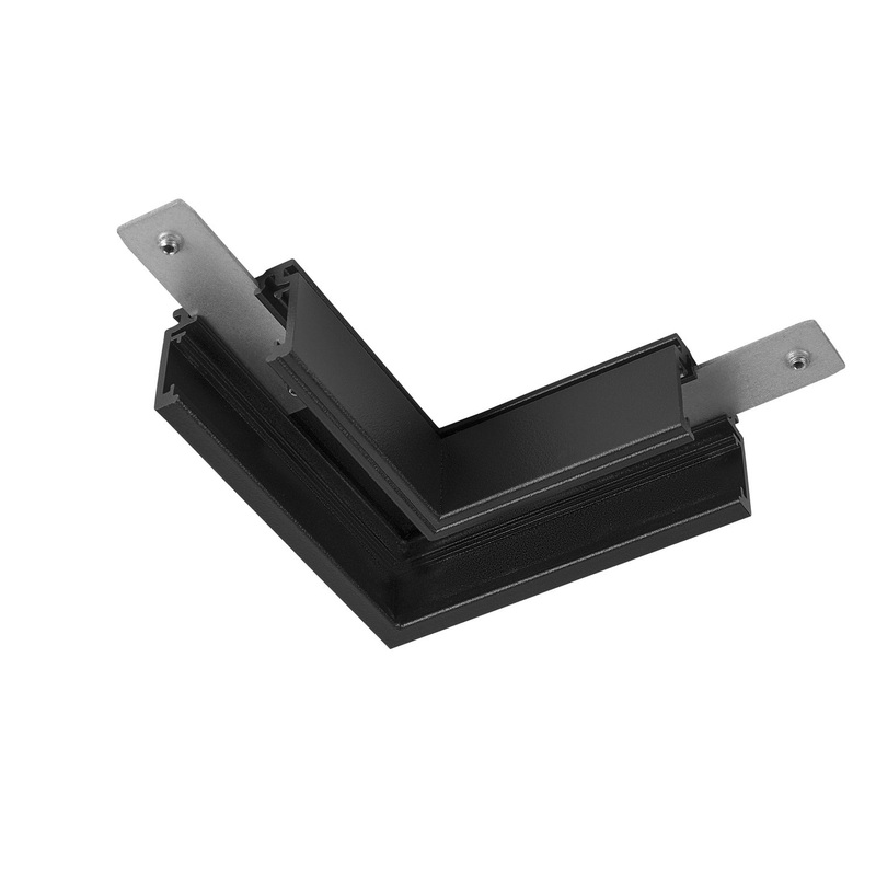 L-connector mechanical, 48V TRACK, for mounting track standard, right, black