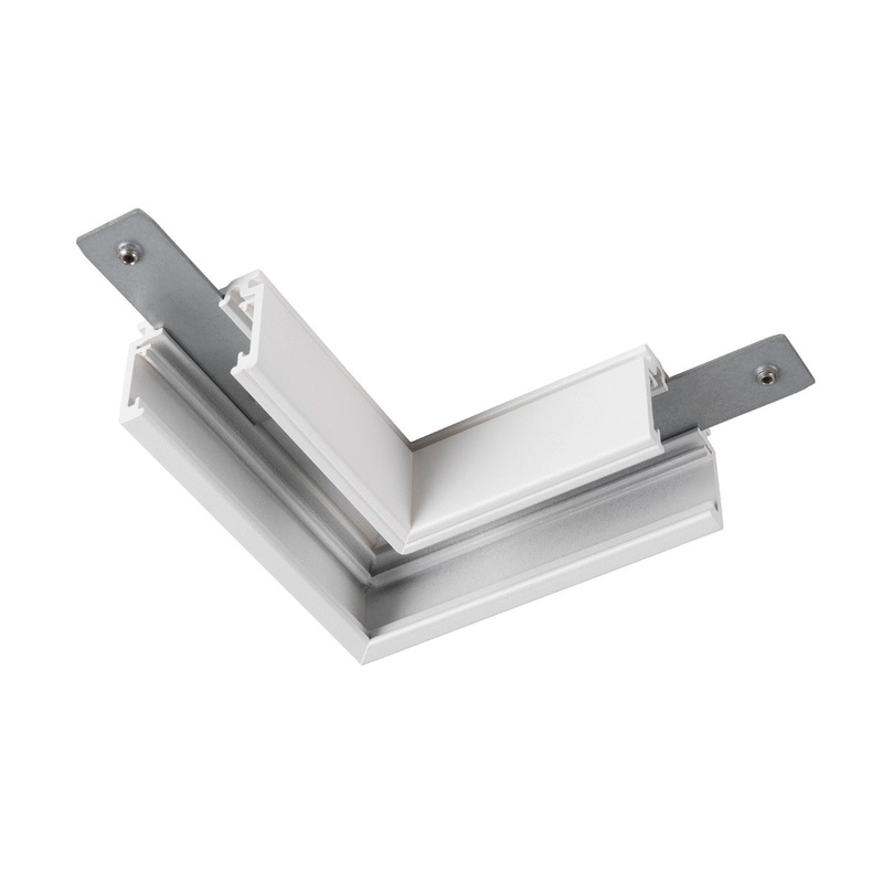 L-connector mechanical, 48V TRACK, for mounting track standard, right, white