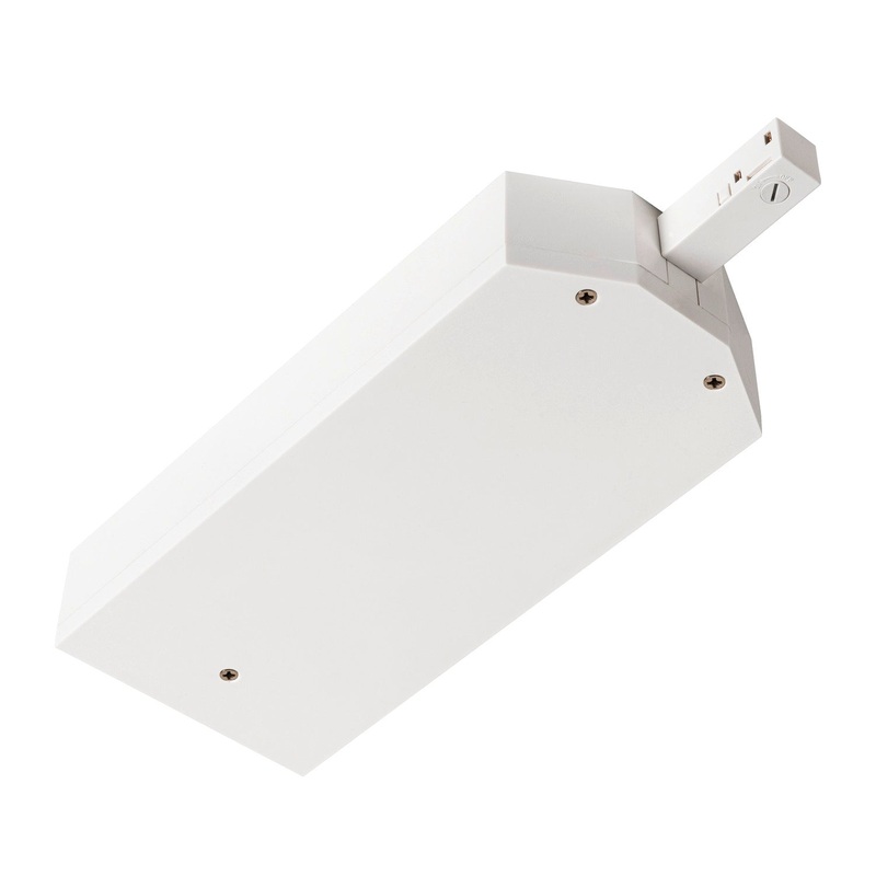 48V TRACK transformer housing incl. end feed right, DALI, white