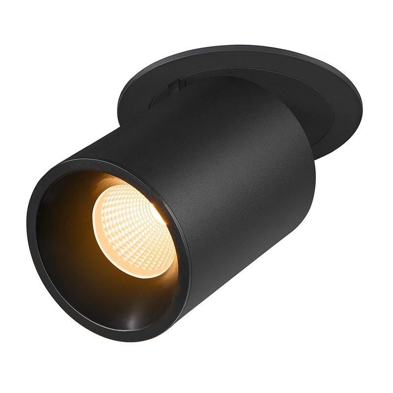 NUMINOS PROJECTOR L recessed ceiling light, 3000 K, 40, cylindrical, black / black