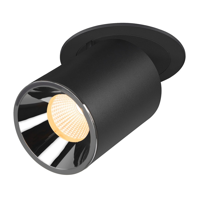 NUMINOS PROJECTOR L recessed ceiling light, 3000 K, 40, cylindrical, black / chrome