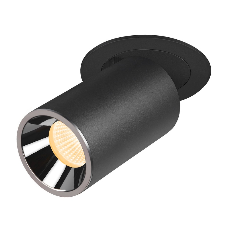 NUMINOS PROJECTOR M recessed ceiling light, 3000 K, 20, cylindrical, black / chrome