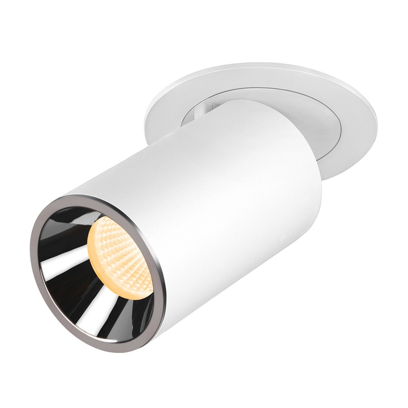 NUMINOS PROJECTOR M recessed ceiling light, 3000 K, 40, cylindrical, white / chrome
