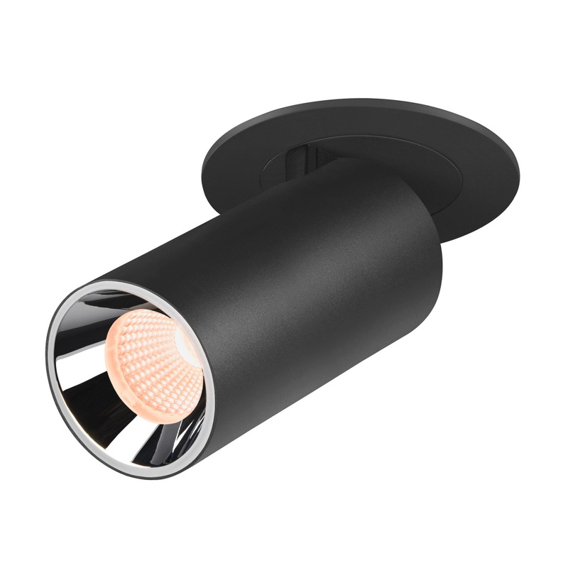 NUMINOS PROJECTOR S recessed ceiling light, 2700 K, 20, cylindrical, black / chrome