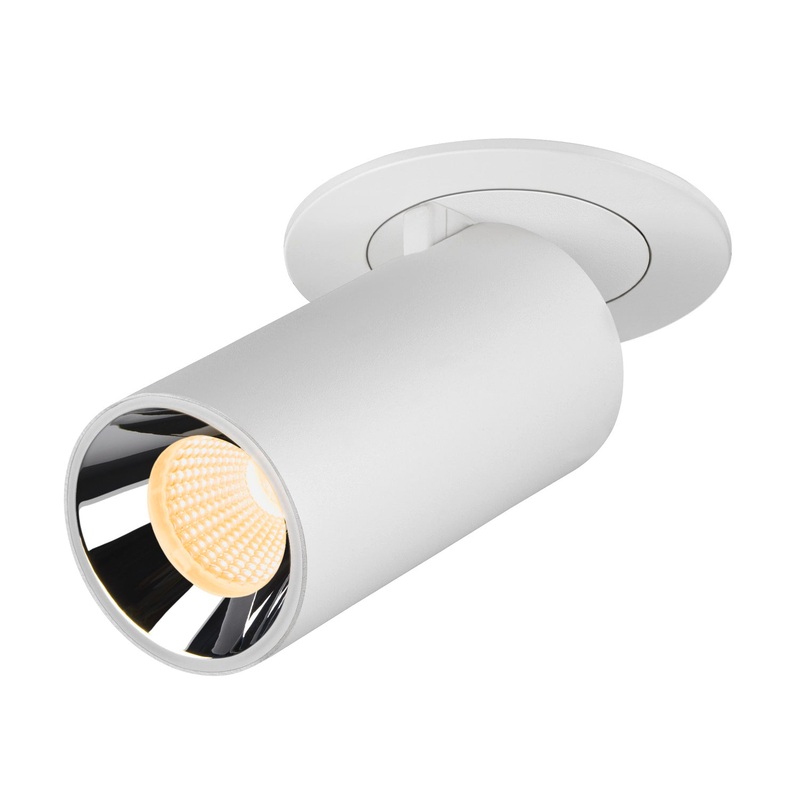 NUMINOS PROJECTOR S recessed ceiling light, 3000 K, 40, cylindrical, white / chrome