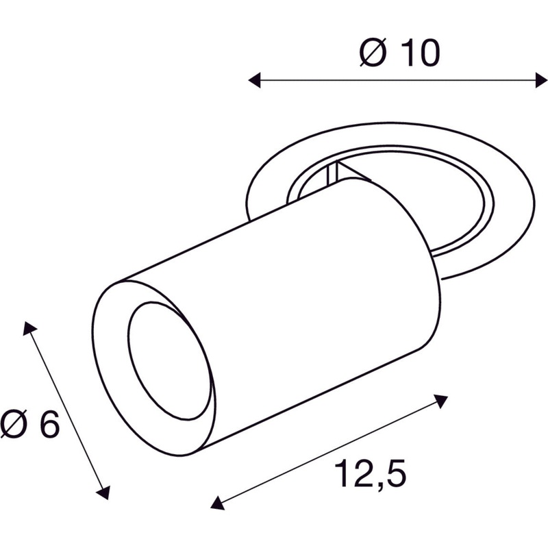 NUMINOS PROJECTOR S recessed ceiling light, 3000 K, 55, cylindrical, white / chrome