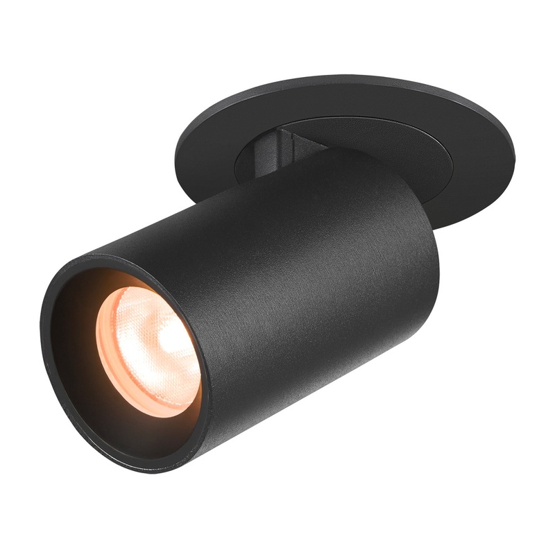 NUMINOS PROJECTOR XS recessed ceiling light, 2700 K, 20, cylindrical, black / black