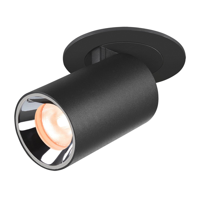 NUMINOS PROJECTOR XS recessed ceiling light, 2700 K, 20, cylindrical, black / chrome