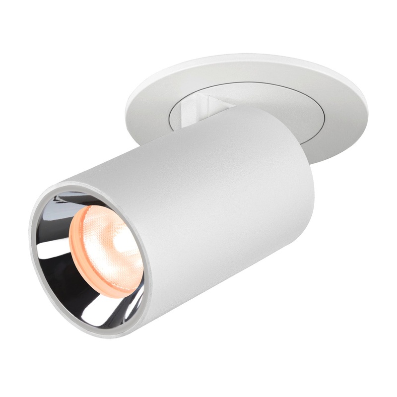 NUMINOS PROJECTOR XS recessed ceiling light, 2700 K, 20, cylindrical, white / chrome