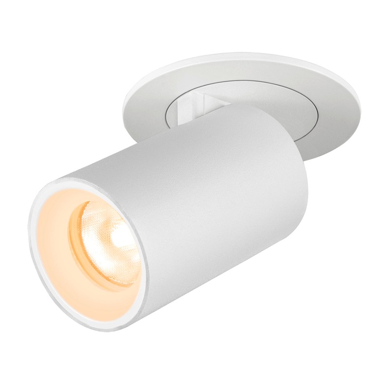 NUMINOS PROJECTOR XS recessed ceiling light, 3000 K, 55, cylindrical, white / white