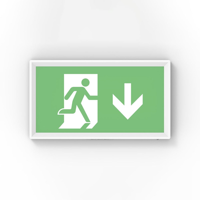 Cliff LED Emergency Exit Box c/w arrow UP legend white