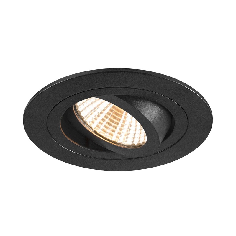 NEW TRIA 75, recessed ceiling light, 3000K, 38, IP 20, round, black