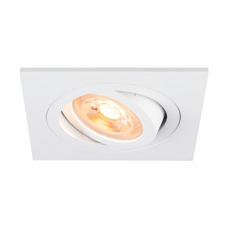 NEW TRIA 75, recessed ceiling light, square, max. 10W GU10, white