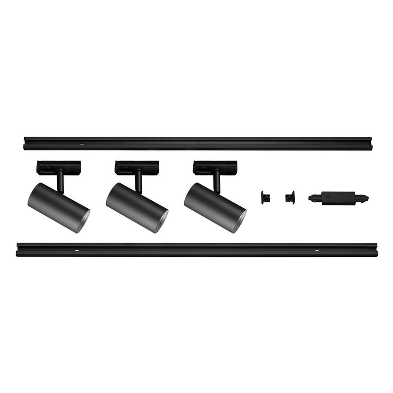 NOBLO SPOT, track system set, round, 2700K, 19W, trailing-edge phase, 32, black