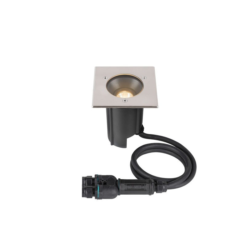 DASAR M, recessed floor light, square cover, 24, 3000K, incl. DALI driver, stainless steel
