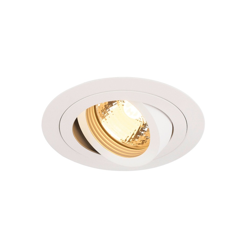 PIREQ GU10 ROUND downlight, matt white, max. 50W, incl. clip springs