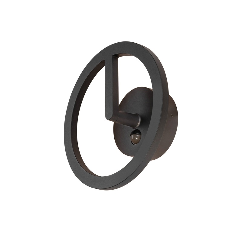 Q-RING, wall light, sensor, 3000K, IP54, black