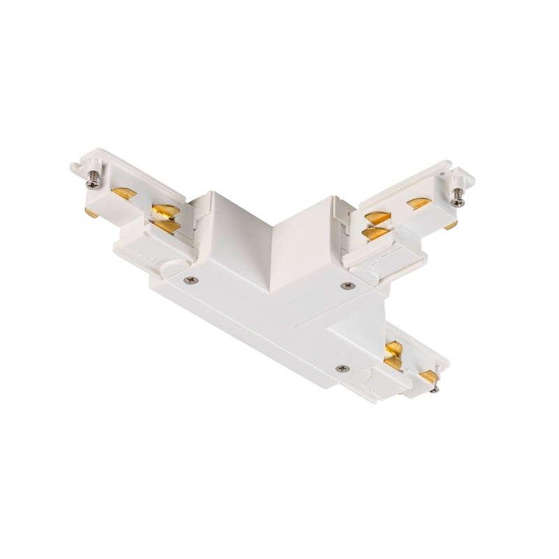 S-TRACK DALI T-connector, adjustable, left, with feed-in capability, white