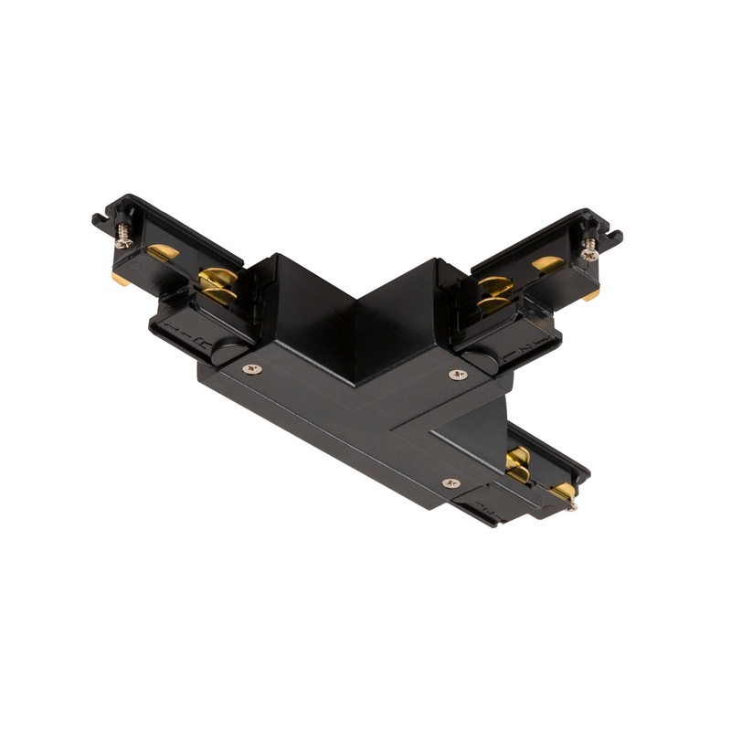S-TRACK DALI T-connector, adjustable, right, with feed-in capability, black