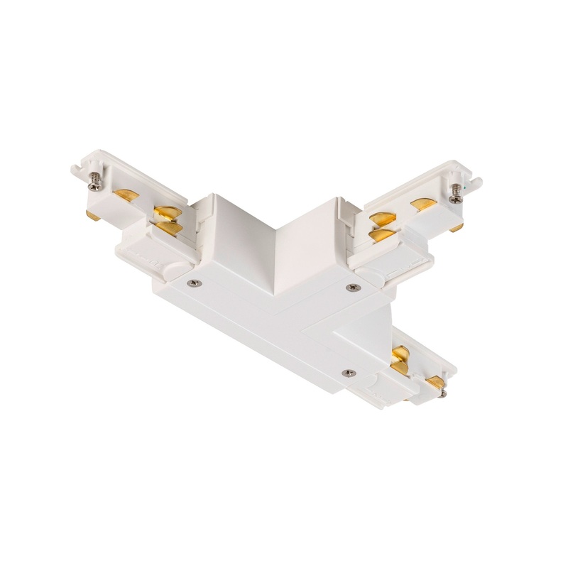 S-TRACK DALI T-connector, adjustable, right, with feed-in capability, white