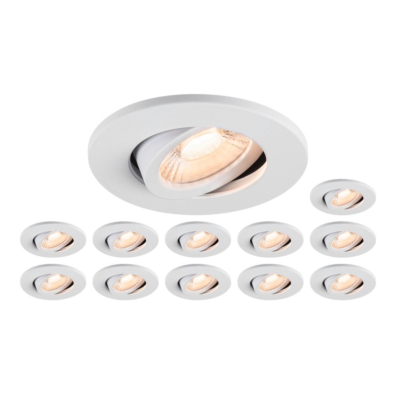 Set consisting of 12x 1007090 UNIVERSAL DOWNLIGHT MOVE PHASE IP20 38 and 1007092 UNIVERSAL DOWNLIGHT cover IP20 white round