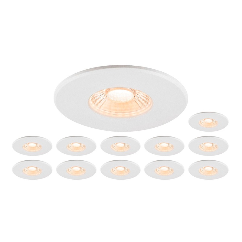 Set consisting of 12x 1007095 UNIVERSAL DOWNLIGHT PHASE IP65 38 and 1007097 UNIVERSAL DOWNLIGHT cover IP65 white round